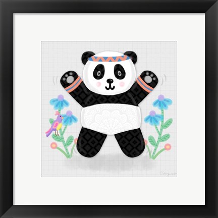Framed Tumbling Pandas III Print