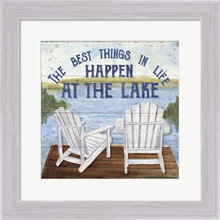 Framed Lake Living I (best things) Print