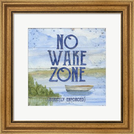Framed Lake Living II (no wake zone) Print