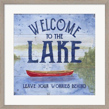Framed Lake Living III (welcome lake) Print