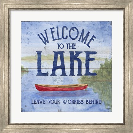Framed Lake Living III (welcome lake) Print