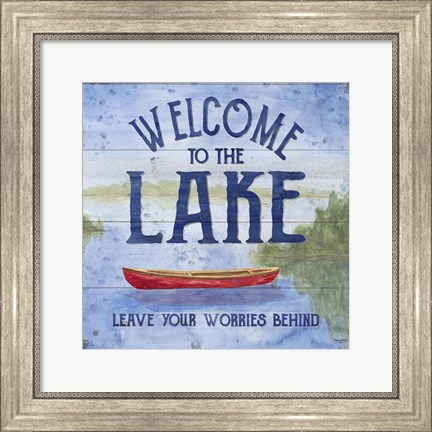 Framed Lake Living III (welcome lake) Print