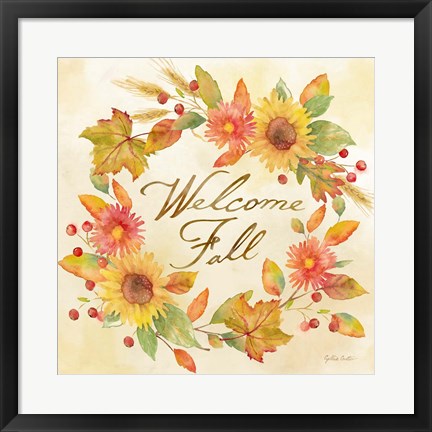 Framed Welcome Fall Square II -Be Grateful Print