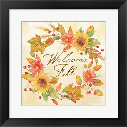 Framed Welcome Fall Square II -Be Grateful Print