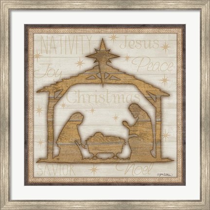 Framed Rustic Nativity Print