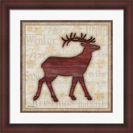 Framed Rustic Reindeer Print
