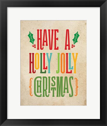 Framed Colorful Christmas I Print