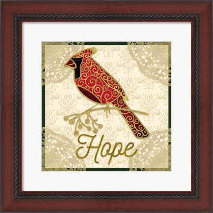 Framed Trim the Tree IV with sentiments Print