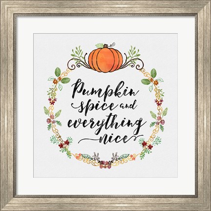 Framed Pumpkin Spice Sentiment II Print