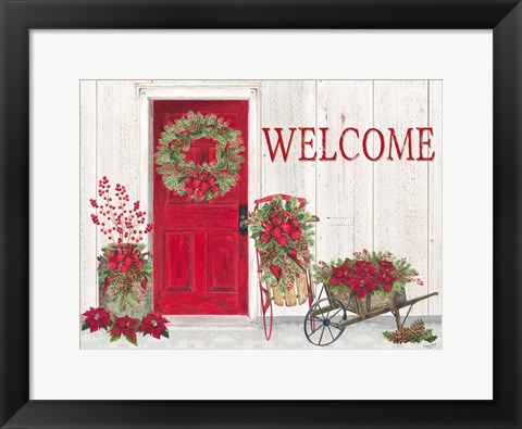 Framed Home for the Holidays Front Door Scene Print