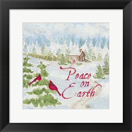 Framed Christmas in the Country III Peace on Earth Print