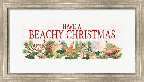 Framed Have a Beachy Christmas Panel sign Print