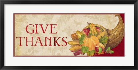Framed Fall Harvest Give Thanks sign Print