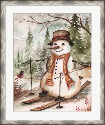 Framed Country Snowman IV Print