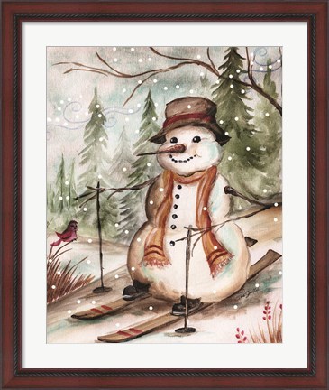 Framed Country Snowman IV Print