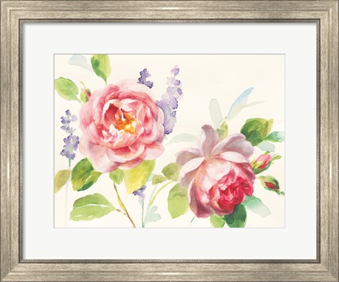 Framed Watercolor Roses Print
