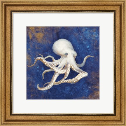 Framed Treasures from the Sea Indigo V Print