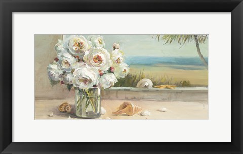 Framed Coastal Roses Crop Print
