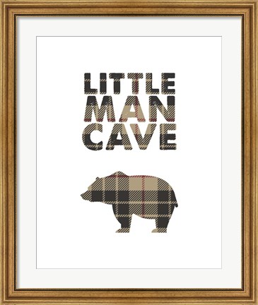 Framed Little Man Cave - Bear Tan Plaid Print