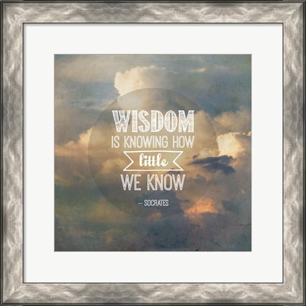 Framed Wisdom is Knowing How Little We Know - Yellow Clouds Print