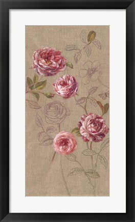 Framed Roses and Butterfly Print