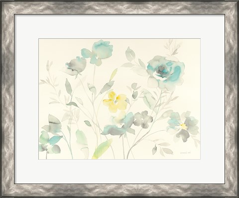Framed Aqua Roses Print