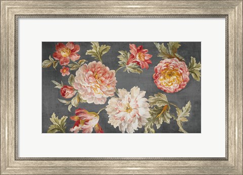 Framed Mixed Floral Charcoal Print