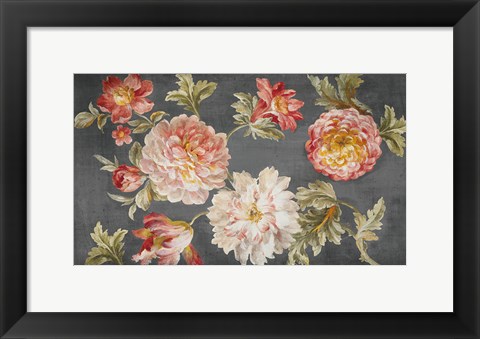 Framed Mixed Floral Charcoal Print