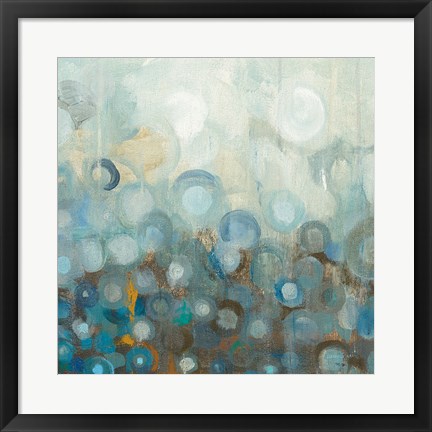 Framed Blue and Bronze Dots VIII Print