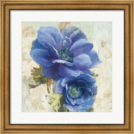 Framed Rich Anemones II on Ivory Print