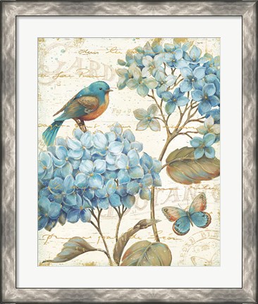 Framed Blue Garden II Print