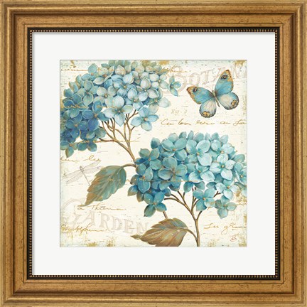 Framed Blue Garden V Print