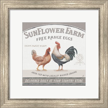 Framed Vintage Farm V Print
