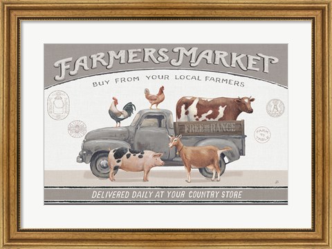 Framed Vintage Farm I Print