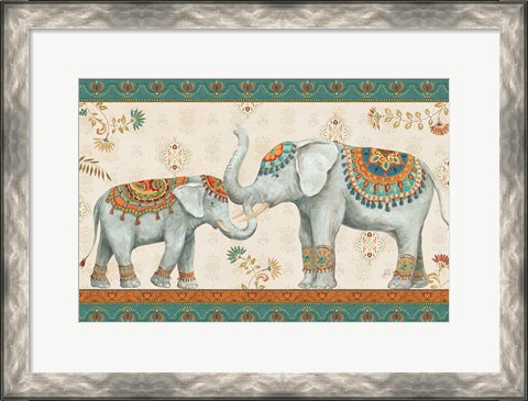 Framed Elephant Walk I Print