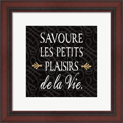 Framed Inspirational Collage II French on Black Print