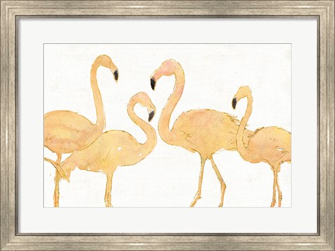 Framed Flamingo Fever I no Splatter Gold Print