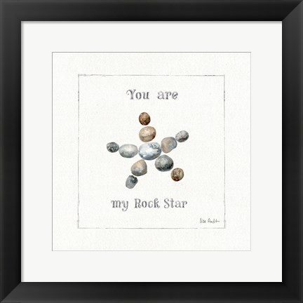 Framed Pebbles and Sandpipers VII Print