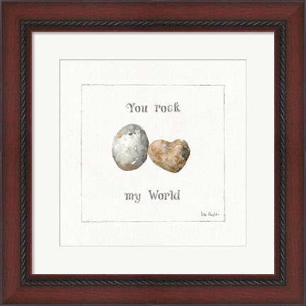 Framed Pebbles and Sandpipers V Print