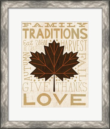 Framed Family Tree Leaf I Print
