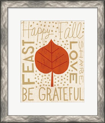 Framed Family Tree Leaf III Print