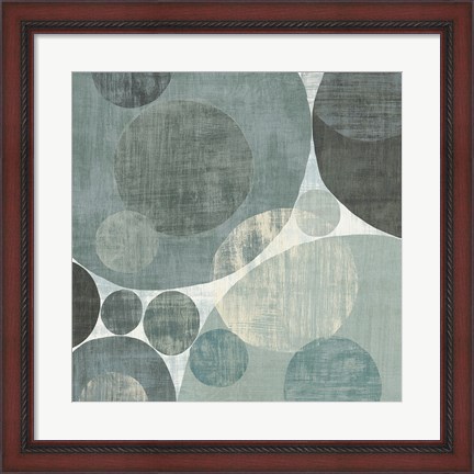 Framed Circulation I Blue and Grey Print