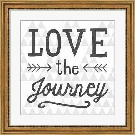 Framed Mod Triangles Love the Journey Print