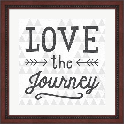 Framed Mod Triangles Love the Journey Print