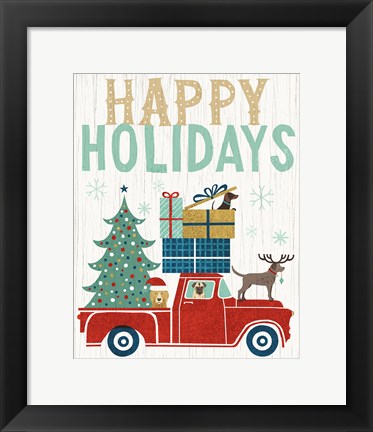 Framed Holiday on Wheels III v2 Print