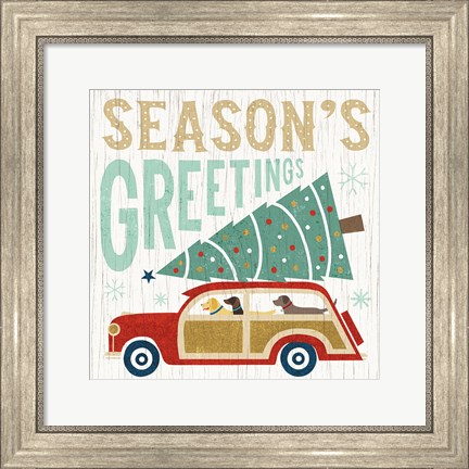 Framed Holiday on Wheels II Print