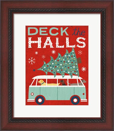 Framed Holiday on Wheels Red IV Print