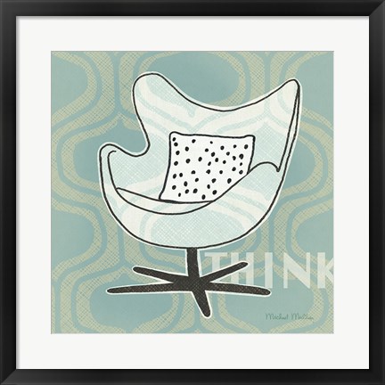 Framed Retro Chair II Think Print