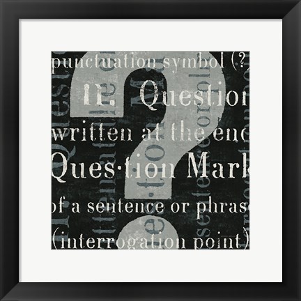 Framed Punctuated Text IV Print