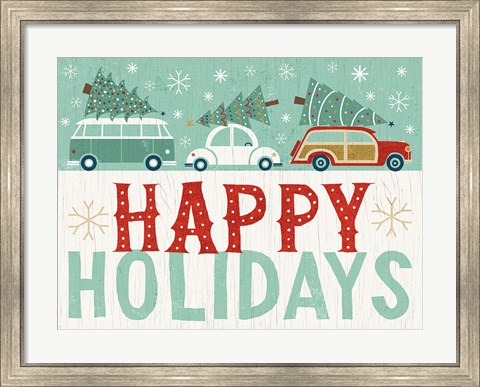 Framed Holiday on Wheels IX Print